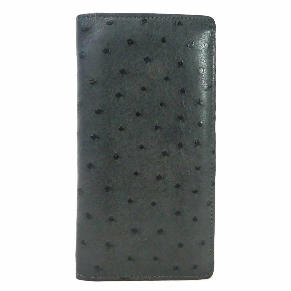 Louis Vuitton Bi fold long wallet Portefeuille Brazza Ostrich Asphalt